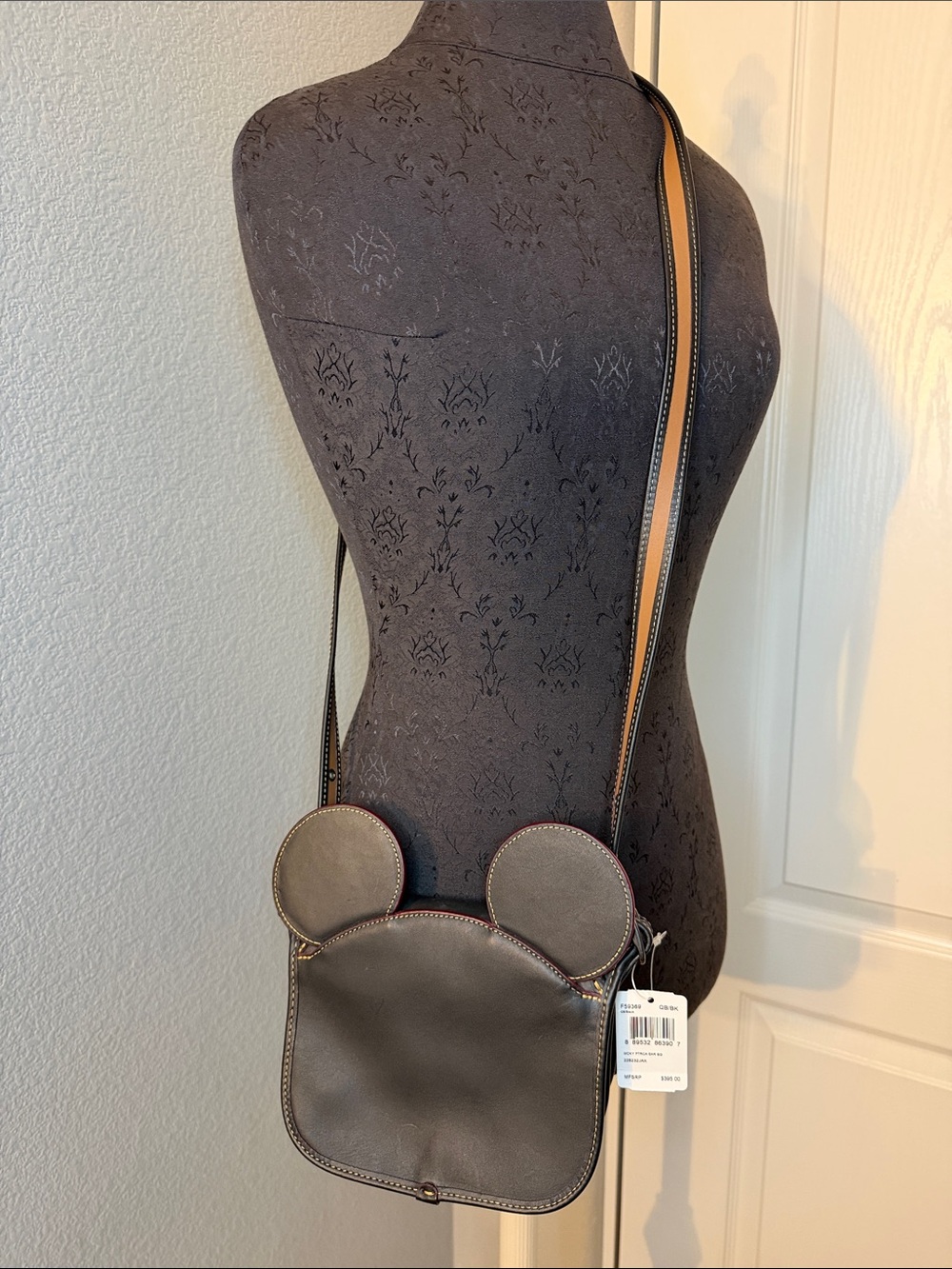 Coach x Disney Mickey Mouse Ears Patricia Leather Saddle Bag Crossbody Bag NEW - Picture 3 of 13